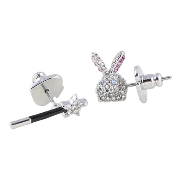 KATE SPADE • Starring Bunny Silver Rabbit Magic Wand Earrings - Picture 3 of 7